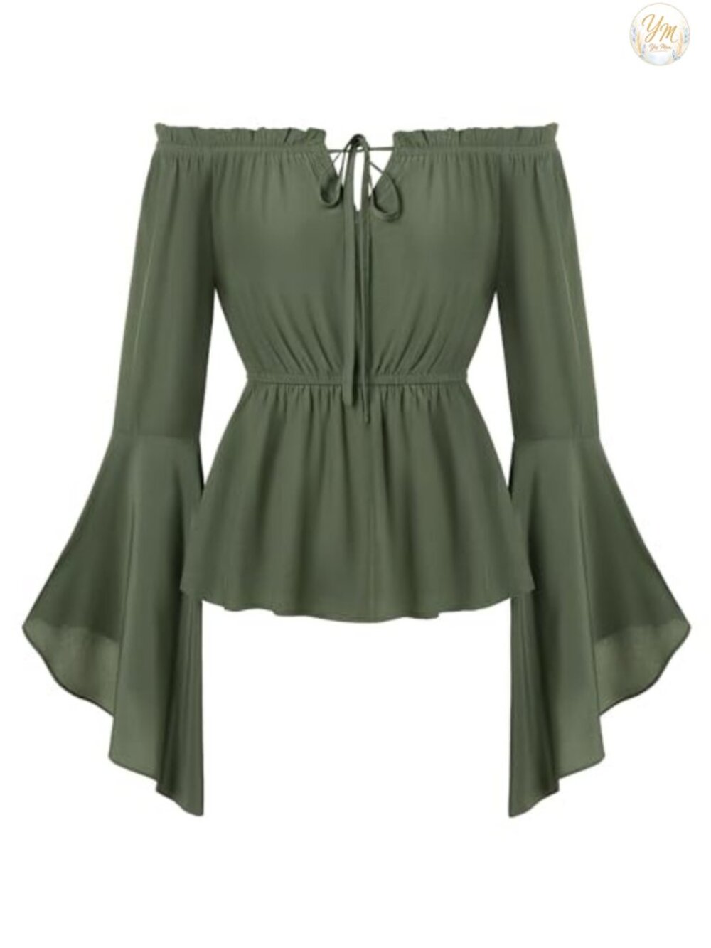 Renaissance Peasant Blouse Off Shoulder Bell Sleeve Top